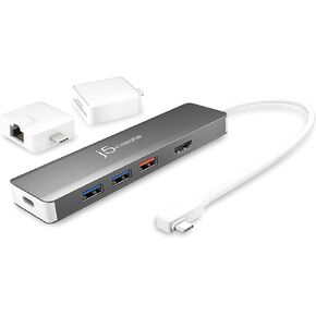 j5create 9 in 1 USB-C Hub - محول SuperSpeed+ Gen 2 Type C مع إيثرنت، microSD/SD 4.0، 4K HDMI، منفذ USB-C 3.1 Gen2، PD 100W لأجهزة MacBook Pro/Air، XPS، Chromebook، وغيرها من USB C أجهزة الكمبيوتر المحمولة ويندوز in Kuwait