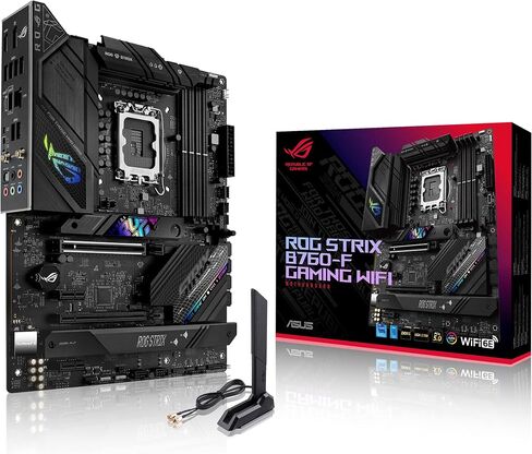 ASUS ROG Strix B760-F Gaming WiFi Intel® B760(13th and 12th Gen) LGA 1700 ATX Motherboard,16 + 1 Power Stages,DDR5 up to 7800 MT/s,PCIe 5.0,3xM.2 Slots,WiFi 6E,USB 3.2 Gen 2x2 Type-C®,Aura Sync RGB in Saudi Arabia
