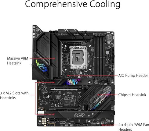 ASUS ROG Strix B760-F Gaming WiFi Intel® B760(13th and 12th Gen) LGA 1700 ATX Motherboard,16 + 1 Power Stages,DDR5 up to 7800 MT/s,PCIe 5.0,3xM.2 Slots,WiFi 6E,USB 3.2 Gen 2x2 Type-C®,Aura Sync RGB in Saudi Arabia