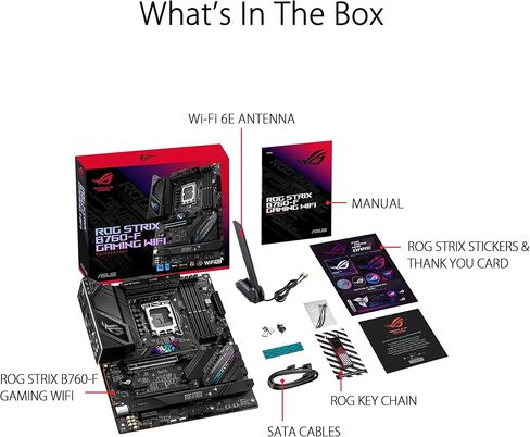 ASUS ROG Strix B760-F Gaming WiFi Intel® B760(13th and 12th Gen) LGA 1700 ATX Motherboard,16 + 1 Power Stages,DDR5 up to 7800 MT/s,PCIe 5.0,3xM.2 Slots,WiFi 6E,USB 3.2 Gen 2x2 Type-C®,Aura Sync RGB in Saudi Arabia