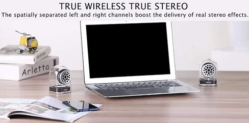 GoDuo Portable Bluetooth True Wireless Speakers with Magnetic Connectable Base, L/R Stereo Sound and Bass, Water and Shock Resistant, 18 Hr Playtime, Built-in Mic, Protective Carrying Case (Gray) in Saudi Arabia