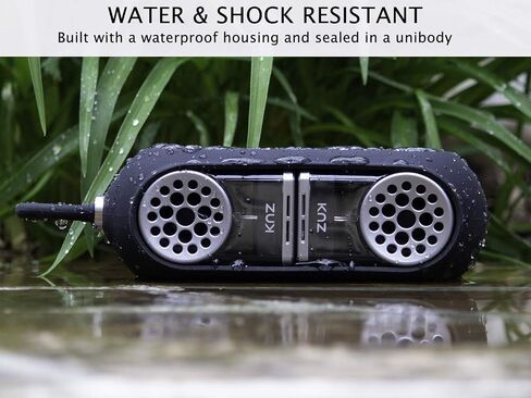 GoDuo Portable Bluetooth True Wireless Speakers with Magnetic Connectable Base, L/R Stereo Sound and Bass, Water and Shock Resistant, 18 Hr Playtime, Built-in Mic, Protective Carrying Case (Gray) in Saudi Arabia