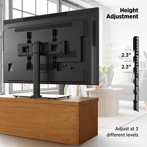 ProMounts Universal Table TOP TV Stand for 37-72 Inch LCD LED Smart TVs, ± 25° Swivel TV Stand, Steel TV Mount Bracket, Sturdy Thick Tempered Glass Base, Max VESA 600x400 (AMSA6401) in Kuwait