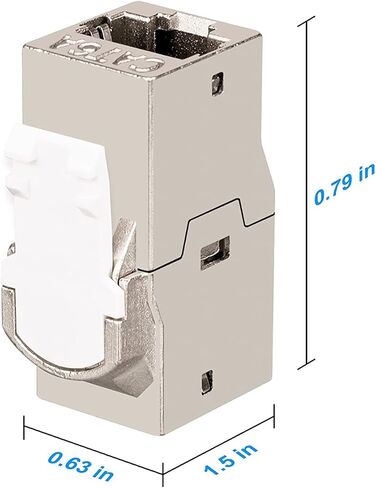 Iwillink (10 عبوات) وصلة Cat6A محمية Keystone RJ45، وصلة إيثرنت بغطاء معدني من سبائك الزنك، مقبس Cat6a Keystone من أنثى إلى أنثى، فضي in Kuwait