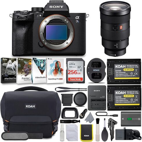 مجموعة هيكل الكاميرا الرقمية Sony Alpha a7S III بدون مرآة مع عدسة رئيسية ومجموعة برامج وبطاقة ذاكرة وبطارية قابلة لإعادة الشحن وشاحن وحقيبة أدوات مع ملحقات ومجموعة تنظيف (6 قطع) in Saudi Arabia