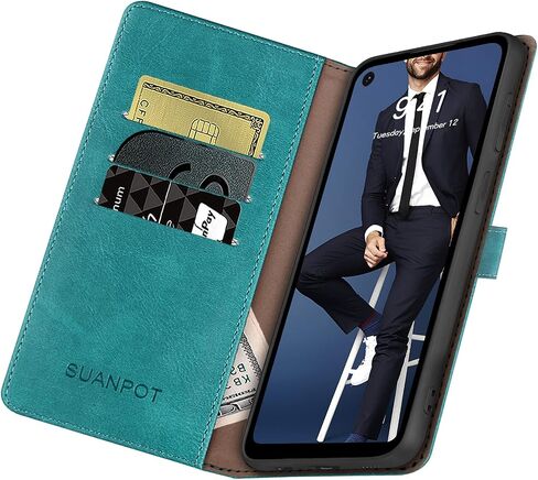SUANPOT 【حجب RFID لهاتف Motorola Moto G Stylus 5G (Non 2022) مع حافظة محفظة وحامل بطاقة الائتمان، غطاء هاتف قابل للطي من جلد البولي يوريثان للنساء والرجال لجراب MotoG Stylus 5G (أحمر خمري) in Kuwait