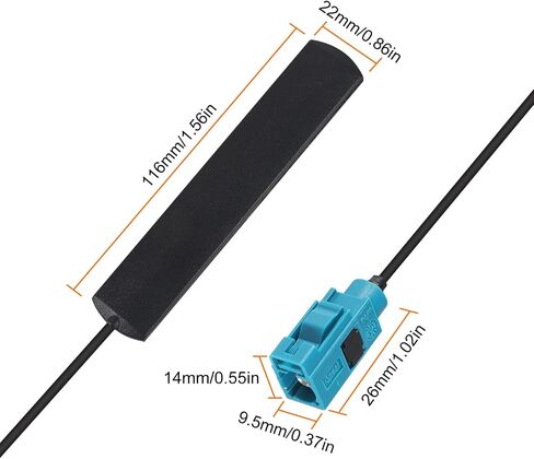AEDIKO 2pcs Car Stereo FM Radio Antenna Hidden Windshield Antenna DIN Plug Adhesive Patch Antenna for Vehicle Truck SUV Car Stereo HD Radio in Saudi Arabia