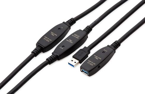 كبل تمديد USB نشط بطول 50 قدمًا من MutecPower 3.0 ذكر إلى أنثى مع شريحتي تمديد معززة للإشارة - سلك تمديد/مكرر نشط 15 مترًا / 50 قدمًا (يتضمن مصدر طاقة التيار المتردد) in Kuwait