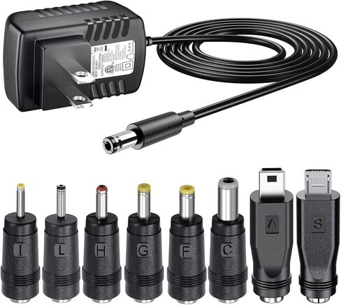 محول طاقة SoulBay 5V 2A 2000mA AC/DC مع 8 نصائح لاستبدال الشاحن لمكبر صوت بلوتوث ومراقبة الأطفال والكمبيوتر اللوحي وصندوق التلفزيون وكاميرا الويب وجهاز التوجيه USB Hub والمزيد من أجهزة DC 5Volt، Mini-USB وMicro-USB in Saudi Arabia