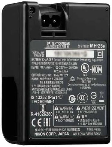 شاحن بطارية MH25 MH-25a متوافق مع نيكون: EN-EL15 EN-EL15a محول شحن لـ EN-EL15b EN-EL15c EP-5B D500 D600 D610 D750 D780 D800 D800E D810 D810A D850 طاقة الدمية، كاميرا SLR الرقمية. in Kuwait