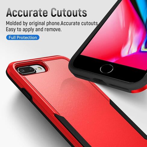 for iPhone 7/8 Plus Case, with HD Screen Protector,[Military Grade Drop Tested] Heavy-Duty Tough Rugged Shockproof Protective Phone Case for iPhone 7/8 Plus 5.5", Black in Kuwait