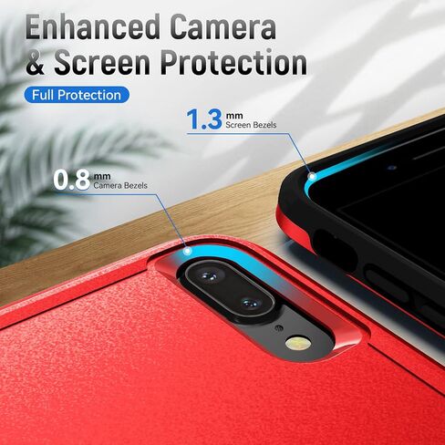 for iPhone 7/8 Plus Case, with HD Screen Protector,[Military Grade Drop Tested] Heavy-Duty Tough Rugged Shockproof Protective Phone Case for iPhone 7/8 Plus 5.5", Black in Kuwait
