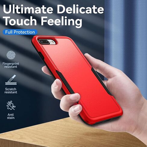 for iPhone 7/8 Plus Case, with HD Screen Protector,[Military Grade Drop Tested] Heavy-Duty Tough Rugged Shockproof Protective Phone Case for iPhone 7/8 Plus 5.5", Black in Kuwait