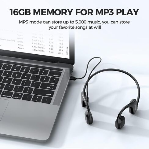 Bone Conduction Headphones, Bluetooth Earbuds Wireless Headphones Swimming Headphones Built-in 16GB Open Ear Headphones Waterproof Wireless Earphones Headset for Swimming Running in Kuwait