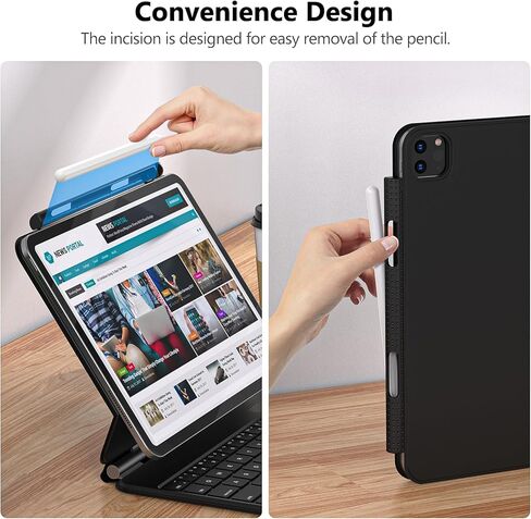 Techfish Pencil Holder Case for Apple Pencil 2nd Generation Compatible with Magic Keyboard, Smart Keyboard Folio, Other Magnetic Cases for Apple Pen-Black in Kuwait