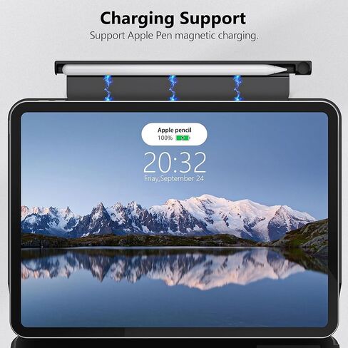 Techfish Pencil Holder Case for Apple Pencil 2nd Generation Compatible with Magic Keyboard, Smart Keyboard Folio, Other Magnetic Cases for Apple Pen-Black in Kuwait