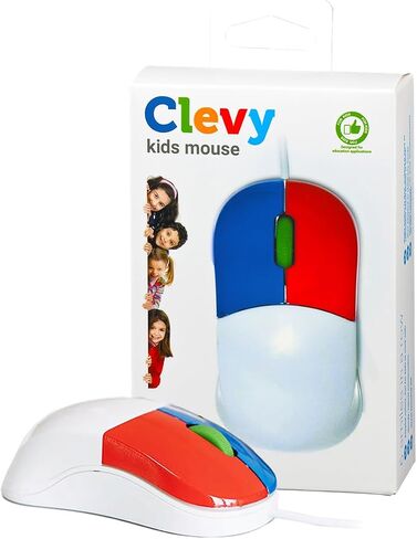 ماوس Clevy Kids - ماوس كمبيوتر USB مريح ملون وماوس كمبيوتر محمول للأطفال للاستخدام في المدرسة والمنزل - سلكي مناسب للأطفال - متوافق مع أنظمة التشغيل Windows وmacOS وChromebook in Kuwait