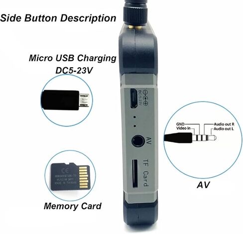 شاشة FPV، دقة 4.3 بوصة IPS 800 x 480، وظيفة DVR 5.8 جيجا هرتز 40CH، شاشة عرض RC بدون طيار مع بحث تلقائي، جهاز استقبال FPV DIY بقدرة 1200 مللي أمبير في الساعة لطائرة بدون طيار كوادكوبتر in Saudi Arabia