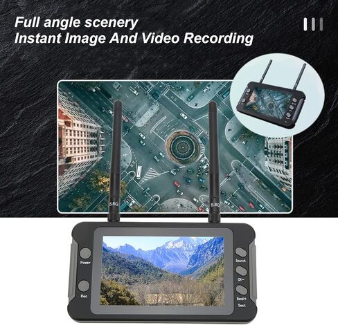 شاشة FPV، دقة 4.3 بوصة IPS 800 x 480، وظيفة DVR 5.8 جيجا هرتز 40CH، شاشة عرض RC بدون طيار مع بحث تلقائي، جهاز استقبال FPV DIY بقدرة 1200 مللي أمبير في الساعة لطائرة بدون طيار كوادكوبتر in Saudi Arabia