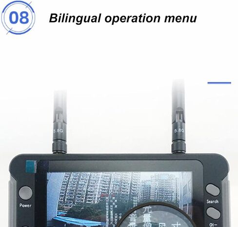 شاشة FPV، دقة 4.3 بوصة IPS 800 x 480، وظيفة DVR 5.8 جيجا هرتز 40CH، شاشة عرض RC بدون طيار مع بحث تلقائي، جهاز استقبال FPV DIY بقدرة 1200 مللي أمبير في الساعة لطائرة بدون طيار كوادكوبتر in Saudi Arabia