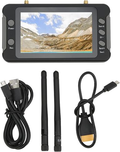 شاشة FPV، دقة 4.3 بوصة IPS 800 x 480، وظيفة DVR 5.8 جيجا هرتز 40CH، شاشة عرض RC بدون طيار مع بحث تلقائي، جهاز استقبال FPV DIY بقدرة 1200 مللي أمبير في الساعة لطائرة بدون طيار كوادكوبتر in Saudi Arabia