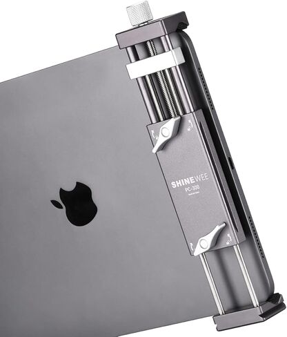 SHINEWEE Aluminum Tablet Tripod Mount Adapter, Clamp Tablet Holder Fits iPad, Air, Pro, Mini, 1 2 3 4 5, Use on Tripod, Monopod, Selfie Stick, Tabletop Stand Etc in Kuwait