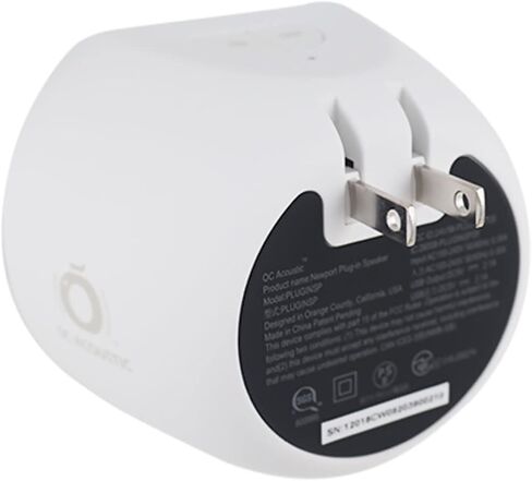 OC Acoustic Newport Plug-in Outlet Speaker with Bluetooth 5.1 and Built-in USB Type-A Charging Port (Light Gray/White) in Kuwait