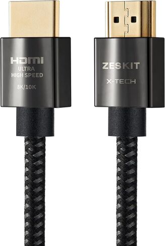 Zeskit X-Tech 48Gbps Ultra High Speed HDMI Cable 6.5ft, 8K60 4K120 144Hz eARC HDR HDCP 2.2 2.3 Compatible with Dolby Vision Apple TV 4K Roku Sony LG Samsung Xbox Series X RTX 3080 PS4 PS5 in Kuwait