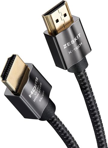 Zeskit X-Tech 48Gbps Ultra High Speed HDMI Cable 6.5ft, 8K60 4K120 144Hz eARC HDR HDCP 2.2 2.3 Compatible with Dolby Vision Apple TV 4K Roku Sony LG Samsung Xbox Series X RTX 3080 PS4 PS5 in Kuwait