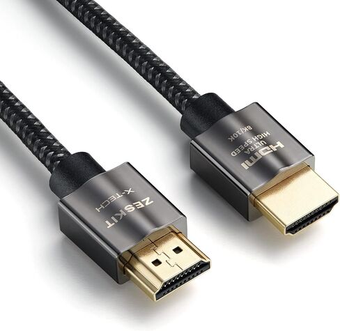 Zeskit X-Tech 48Gbps Ultra High Speed HDMI Cable 6.5ft, 8K60 4K120 144Hz eARC HDR HDCP 2.2 2.3 Compatible with Dolby Vision Apple TV 4K Roku Sony LG Samsung Xbox Series X RTX 3080 PS4 PS5 in Kuwait