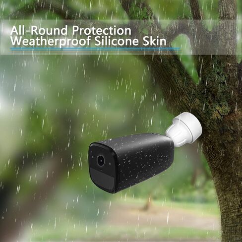 HOLACA Protective Silicone Casing for eufy Security eufyCam 2 and 1 eufyCam 2 Pro, Camouflage and Accessorize Security Camera,Waterproof and Anti-UV(2 Pack,Black) in Saudi Arabia