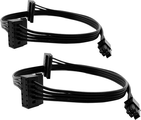 ROIPETK Mini 4-Pin to 2X Right Angle SATA Hard Drive Power Adapter Cable for Motherboard SATA Hard Drive Power Cable 18" (2Pack) in Saudi Arabia