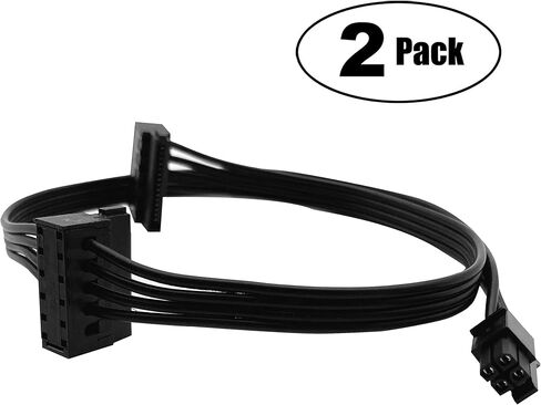 ROIPETK Mini 4-Pin to 2X Right Angle SATA Hard Drive Power Adapter Cable for Motherboard SATA Hard Drive Power Cable 18" (2Pack) in Saudi Arabia