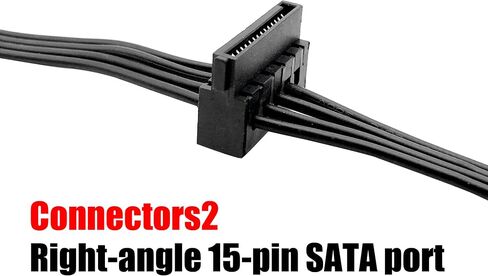 ROIPETK Mini 4-Pin to 2X Right Angle SATA Hard Drive Power Adapter Cable for Motherboard SATA Hard Drive Power Cable 18" (2Pack) in Saudi Arabia