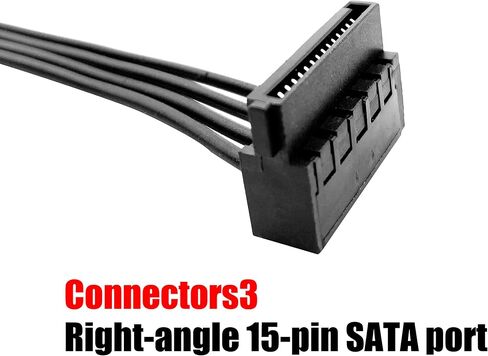 ROIPETK Mini 4-Pin to 2X Right Angle SATA Hard Drive Power Adapter Cable for Motherboard SATA Hard Drive Power Cable 18" (2Pack) in Saudi Arabia