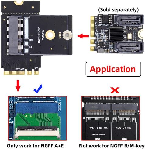 NFHK Mini PCI-E PCI Express & NGFF A + E مفتاح إلى SATA 3.0 أربعة منافذ كابل محول 6Gbps بطاقة تمديد القرص الصلب لـ SSD in Saudi Arabia