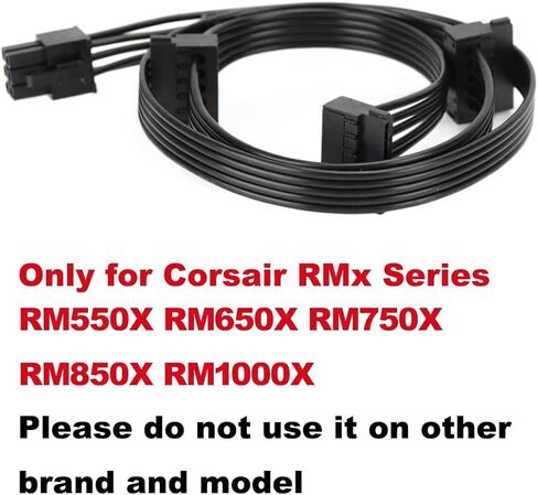 PCI-e 6 Pin Male to 3 SATA 1 to 3 SATA Female Power Supply Splitter Supply Cable for Corsair Modular RM550/RM650/RM750/RM850/RM1000 27 inches (1 Pack) in Kuwait
