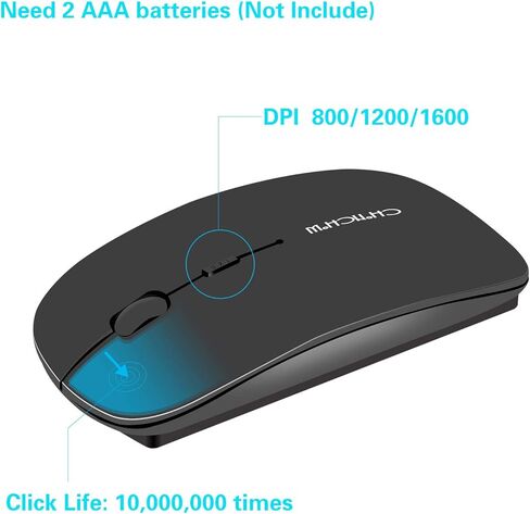 مجموعة ماوس لوحة مفاتيح لاسلكية 2.4G متوافقة مع كمبيوتر Dell Windows xp/7/8/10 Linux Android Mac OS Mini Compact USB سلكي 60% لوحة مفاتيح صغيرة رفيعة للغاية وماوس لاسلكي أسود in Kuwait