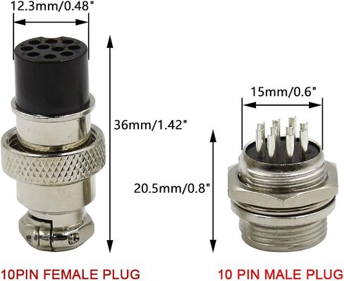 Hxchen 2 دبوس موصل لوحة ذكر وأنثى معدني 16 مم GX16-2P قابس الطيران فضي - (مجموعتان) in Saudi Arabia