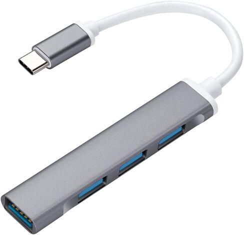 JacobsParts USB-C Type C to USB 3.0 4 Port Hub Splitter for MacBook Pro/Air, iPad, PC, Chromebook, Phone (Silver) in Saudi Arabia