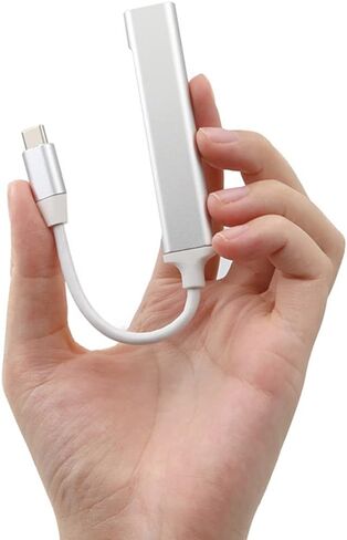 JacobsParts USB-C Type C to USB 3.0 4 Port Hub Splitter for MacBook Pro/Air, iPad, PC, Chromebook, Phone (Silver) in Saudi Arabia