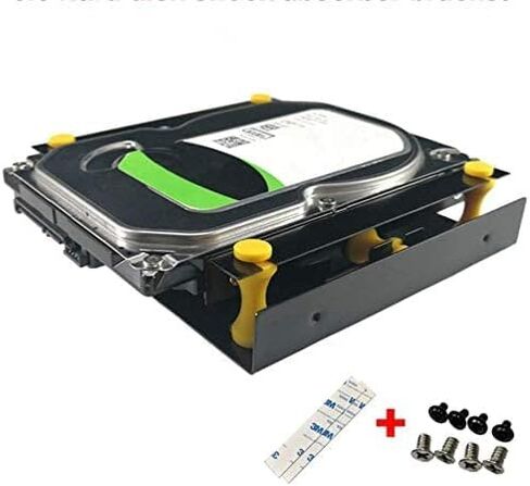 MEETOOT 3.5 inch Hard Disk Shock Absorber Bracket with Mounting Screws for PC Case 3.5 HDD to 5.25 DVD ROM Bay Mounting Adapter in Saudi Arabia