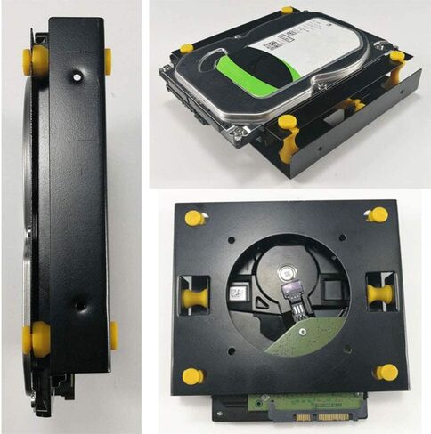 MEETOOT 3.5 inch Hard Disk Shock Absorber Bracket with Mounting Screws for PC Case 3.5 HDD to 5.25 DVD ROM Bay Mounting Adapter in Saudi Arabia