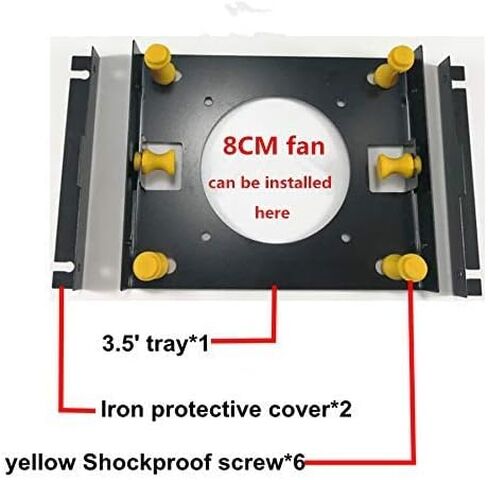 MEETOOT 3.5 inch Hard Disk Shock Absorber Bracket with Mounting Screws for PC Case 3.5 HDD to 5.25 DVD ROM Bay Mounting Adapter in Saudi Arabia