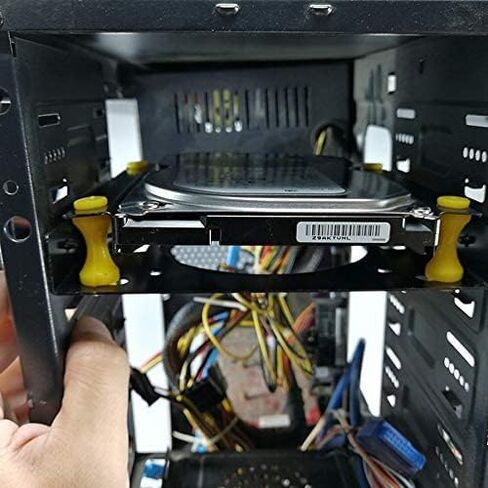 MEETOOT 3.5 inch Hard Disk Shock Absorber Bracket with Mounting Screws for PC Case 3.5 HDD to 5.25 DVD ROM Bay Mounting Adapter in Saudi Arabia