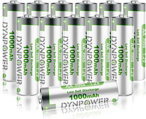 Dynpower NiMH AA 1000mAh Rechargeable Batteries 1.2V,Pre-Charged Double A for Outdoor Solar Lights Garden Light String Lights, (Pack of 8) in Saudi Arabia