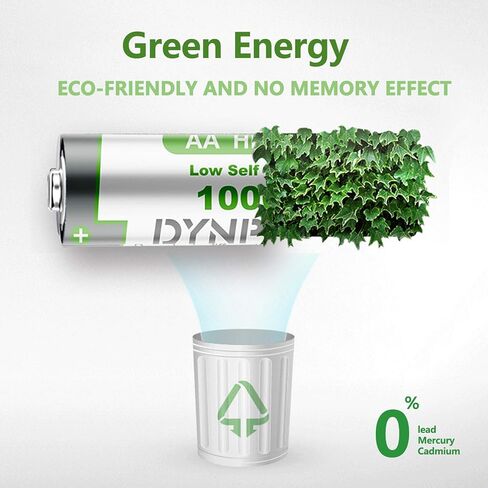 Dynpower NiMH AA 1000mAh Rechargeable Batteries 1.2V,Pre-Charged Double A for Outdoor Solar Lights Garden Light String Lights, (Pack of 8) in Saudi Arabia