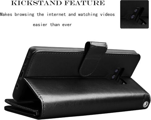 Njjex For Galaxy Note 9 Wallet Case, For Note 9 Case, Luxury PU Leather [9 Card Slots] ID Credit Folio Flip Cover [Detachable][Kickstand] Magnetic Phone Case & Wrist Strap For Samsung Note 9 [RoseRed] in Saudi Arabia