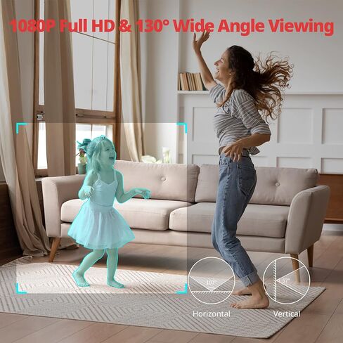 كاميرا سويتش بوت الأمنية الداخلية، كشف الحركة لمراقبة الأطفال 1080 بكسل، كاميرا مراقبة ذكية واي فاي (2.4 جيجا هرتز) للحيوانات الأليفة لأمن المنزل مع رؤية ليلية، صوت ثنائي الاتجاه، تعمل مع أليكسا in Kuwait