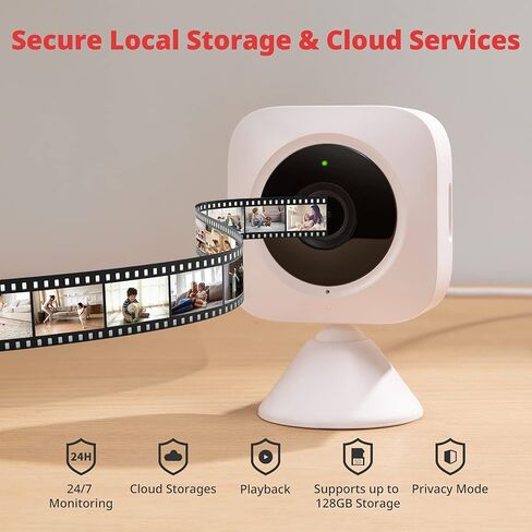 كاميرا سويتش بوت الأمنية الداخلية، كشف الحركة لمراقبة الأطفال 1080 بكسل، كاميرا مراقبة ذكية واي فاي (2.4 جيجا هرتز) للحيوانات الأليفة لأمن المنزل مع رؤية ليلية، صوت ثنائي الاتجاه، تعمل مع أليكسا in Kuwait